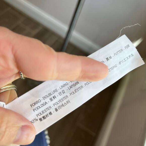 Zara Cream & Navy Knit Jacquard Mock Neck Skater Dress Size Small - Picture 5 of 7